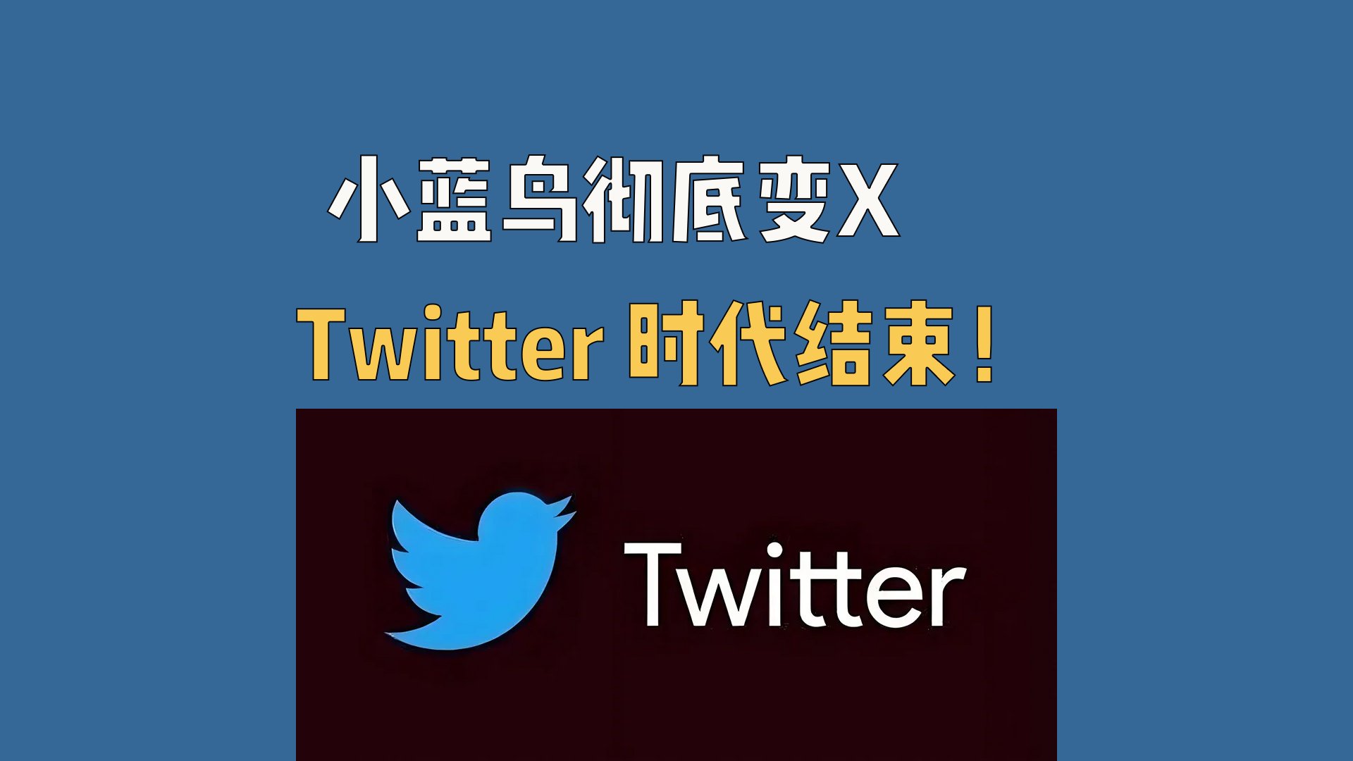 Twitter 时代结束，小蓝鸟彻底变X!