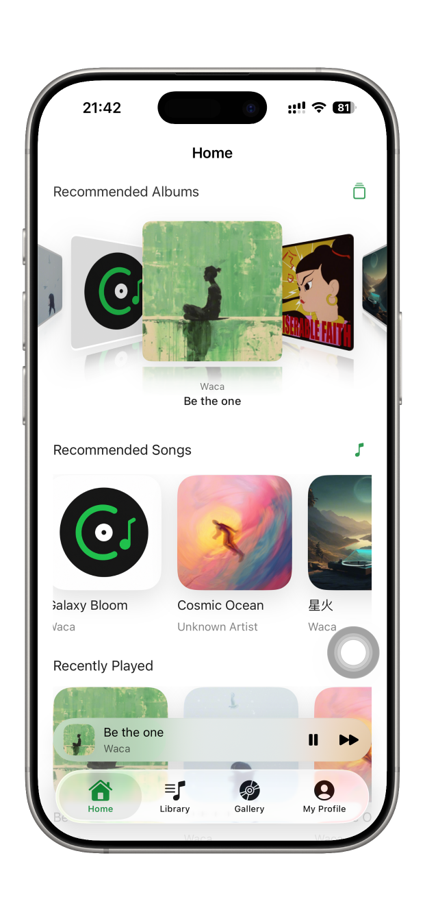 Waca App interface preview